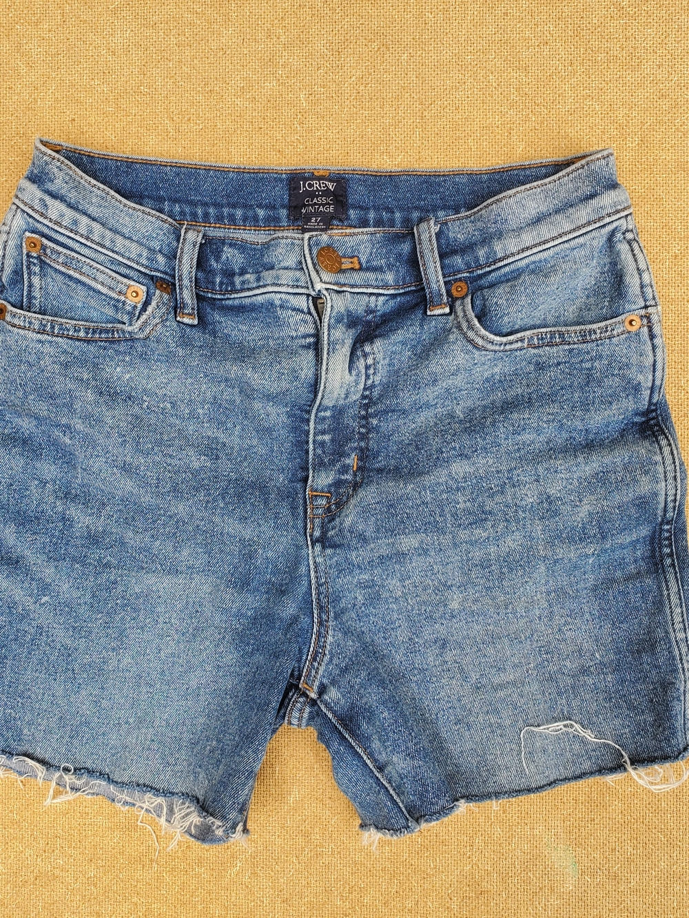 J. Crew Blue Vintage High-Rise Denim Cutoff Shorts